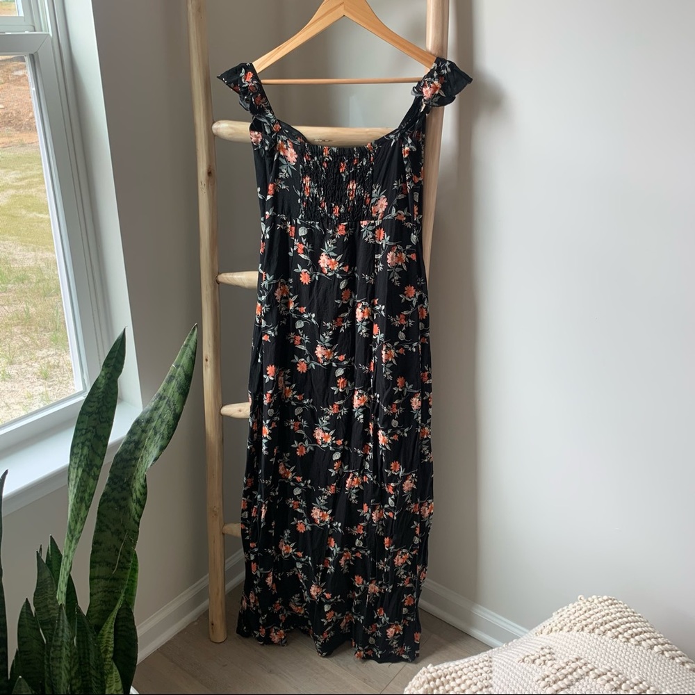 Black floral maxi dress